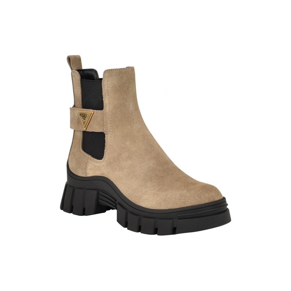 Guess Haensly Boot Women's 5 Light Brown Lug Sole Platform Chelsea LION660